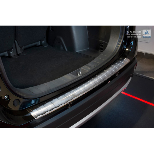 RVS Achterbumperprotector  Mitsubishi Outlander III Facelift 2015- 'Ribs' (met PDC uitsparing)