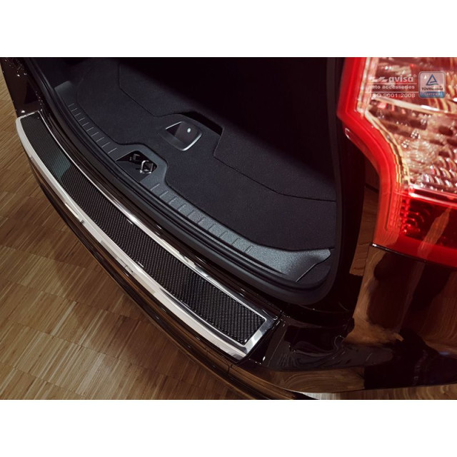 RVS Achterbumperprotector 'Deluxe' passend voor Volvo XC60 2013-2016 Chroom/Zwart Carbon