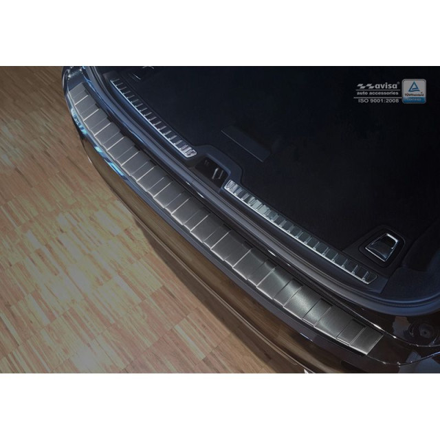 Zwart RVS Achterbumperprotector  Volvo V90 9/2016- 'Ribs'
