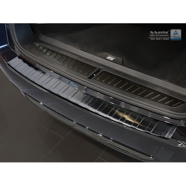 Zwart RVS Achterbumperprotector  BMW 5-Serie G31 Touring 2016- excl. M-Sport 'Ribs'
