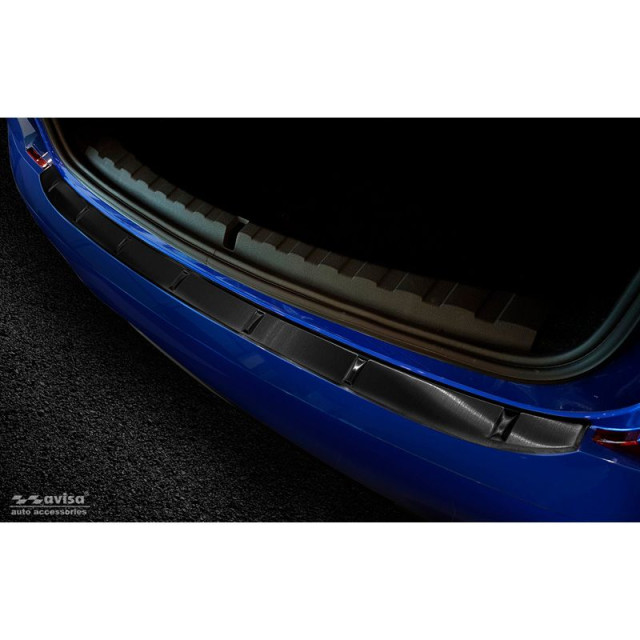Zwart RVS Achterbumperprotector  BMW 3-Serie G20 Sedan M-Pakket 2018-