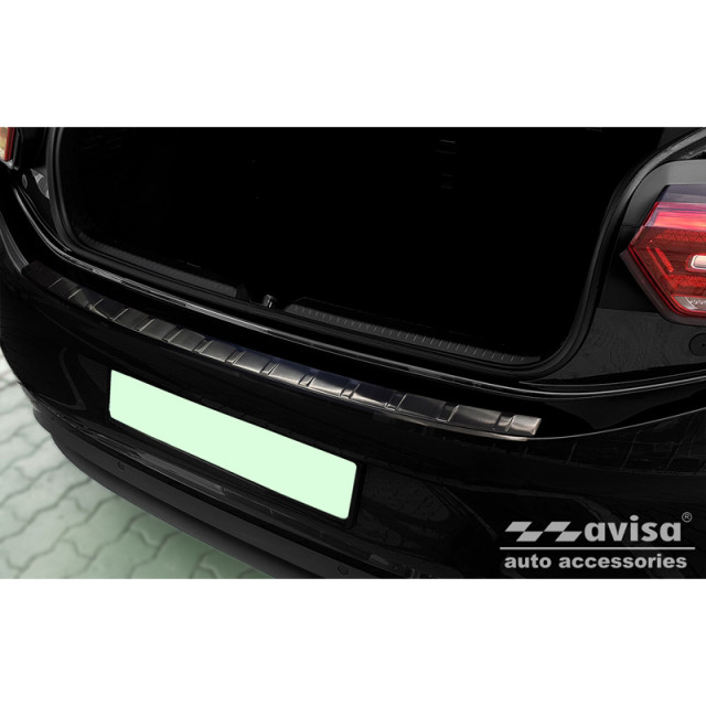Zwart RVS Achterbumperprotector  Volkswagen ID.3 2020- 'Ribs'