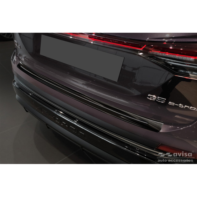 Zwart RVS Achterbumperprotector passend voor Audi Q4 E-Tron 2021- 