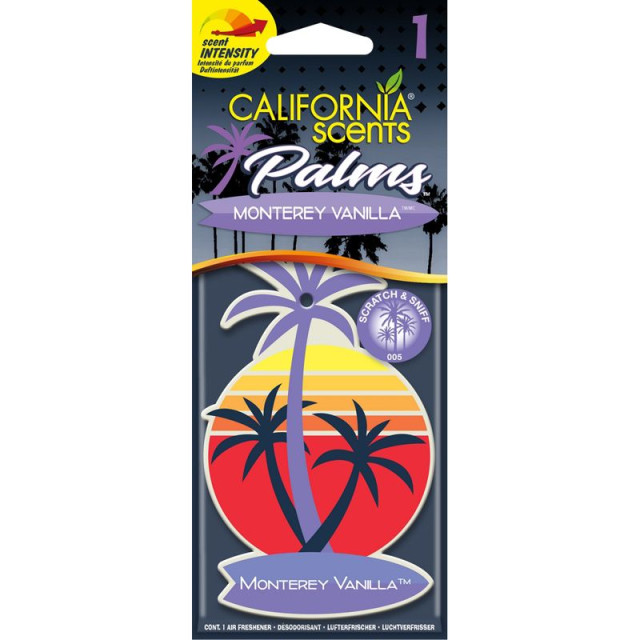 California Scents Palm Tree Luchtverfrisser - Monterey Vanilla - 1 stuk