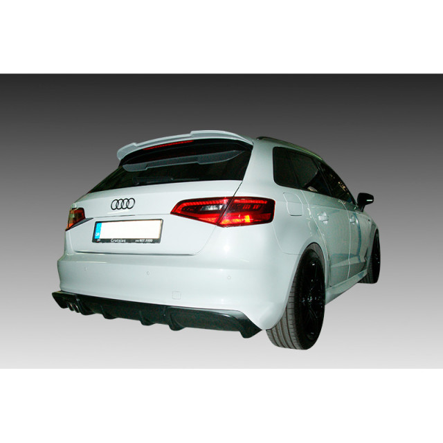 Achterbumperskirt (Diffuser)  Audi A3 8V Sportback 2012- (Uitlaatuitsparing links) (ABS)
