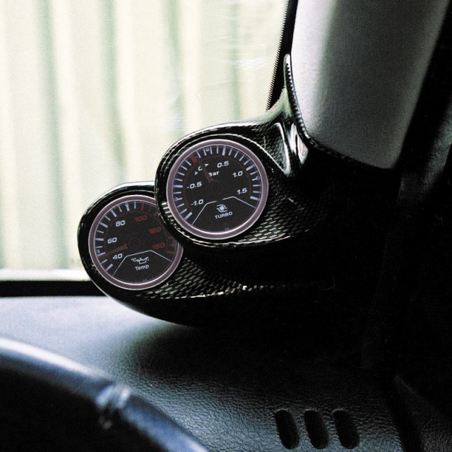 RGM A-Pillarmount Rechts - 2x 52mm - passend voor Honda Civic 1996-2000 - Carbon-Look