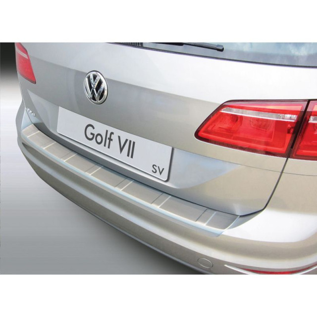ABS Achterbumper beschermlijst passend voor Volkswagen Golf VII Sportsvan 2014-2020 'Ribbed' 'Brushed Alu' Look
