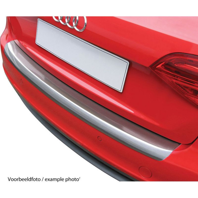 ABS Achterbumper beschermlijst passend voor Opel Corsa E 3/5 deurs 2015-2019 'Brushed Alu' Look 'Ribbed'