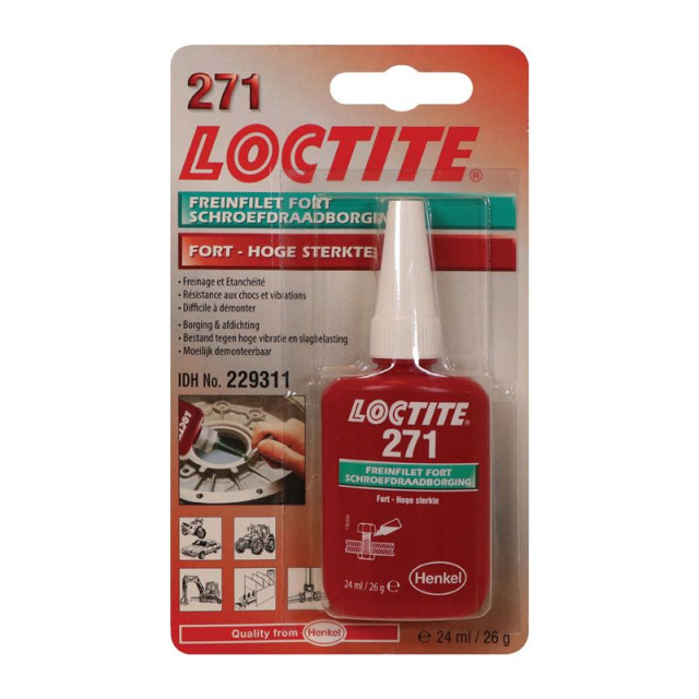 Loctite 271 Borgmiddel sterk (rood) 24ml