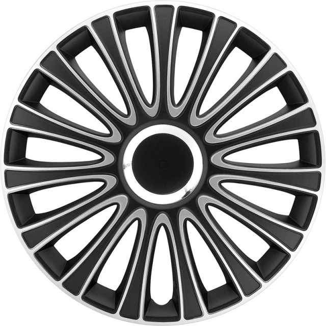 4-Delige Wieldoppenset LeMans 16-inch zwart/zilver