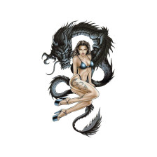 Sticker Dragon Woman - 17x10,8cm