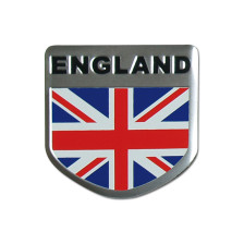 Aluminium Embleem/Logo - ENGLAND with flag - 5,6x5,6cm