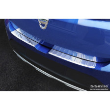 RVS Achterbumperprotector passend voor Dacia Sandero III 2020- incl. Stepway 'Ribs' (2-delig)