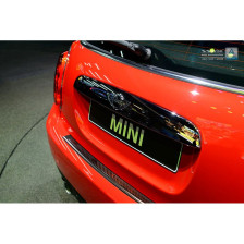 RVS Achterbumperprotector 'Deluxe' passend voor Mini One/Cooper F56 3-deurs 3/2014- Zwart/Rood-Zwart Carbon