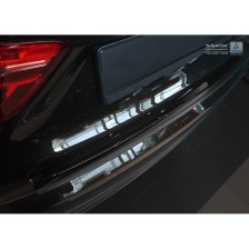 RVS Achterbumperprotector 'Deluxe' passend voor BMW X6 F16 2014-2019 Zwart/Zwart Carbon  excl. M-Pakket