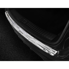 RVS Achterbumperprotector 'Deluxe' passend voor Porsche Cayenne III 2017- 'Performance' Zilver/Zilver Carbon
