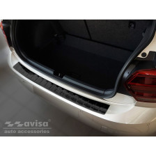 Zwart RVS Achterbumperprotector  Volkswagen Polo VI 5-deurs 2017- 'Ribs'