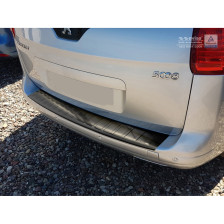 Zwart RVS Achterbumperprotector  Peugeot 5008 2009-2016 'Ribs'