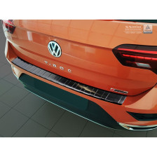 Zwart RVS Achterbumperprotector  Volkswagen T-Roc 2017- incl. Cabrio 'Ribs'