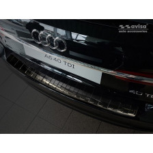 Zwart RVS Achterbumperprotector  Audi A6 (C8) Avant 2018- 'Ribs' incl. S-Line