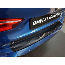 Zwart RVS Achterbumperprotector  BMW X1 II F48 M-Pakket 2015- 'Ribs'