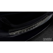 Zwart RVS Achterbumperprotector passend voor Mercedes C-Klasse W205 Sedan 2014-2019 & 2019-2021 'Ribs'