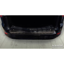 Zwart RVS Achterbumperprotector passend voor Ford Mondeo IV Wagon Facelift 2010-2014 'Ribs'