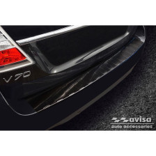 Zwart RVS Achterbumperprotector  Volvo V70 Facelift 2013-2016 'Ribs'