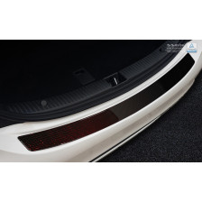 Carbon Achterbumperprotector passend voor Mercedes CLS (C218) 2014-2018 Rood-Zwart Carbon