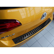 Echt 3D Carbon Achterbumperprotector passend voor Volkswagen Golf VII HB 3/5-deurs 2012-2017 & FL 2017-2019 'Ribs'