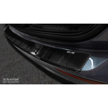 Echt 3D Carbon Achterbumperprotector passend voor Volvo V60 2018-'Ribs' incl. Cross Country & R-Design
