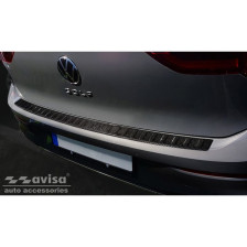 Echt 3D Carbon Achterbumperprotector passend voor Volkswagen Golf VIII HB 5-deurs 2020- 'Ribs'
