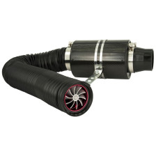 Universeel Luchtfiltersysteem Carbon incl. 1m Slang/Turbo/2 Adapters 76mm/63.5mm