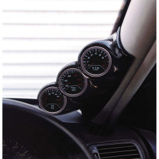 RGM A-Pillarmount Rechts - 3x 52mm - passend voor Peugeot 206 excl.CC - Carbon-Look
