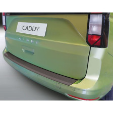 ABS Achterbumper beschermlijst passend voor Volkswagen Caddy V Box/MPV 2020- (Achterklep & Achterdeuren) (Voor gespoten bumpers) Zwart