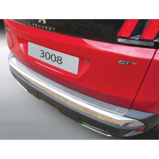 ABS Achterbumper beschermlijst  Peugeot 3008 II 2016- Zilver 'Ribbed'
