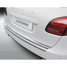 ABS Achterbumper beschermlijst passend voor Porsche Cayenne 2010-2014 'Ribbed' 'Brushed Alu' Look