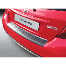 ABS Achterbumper beschermlijst passend voor Toyota Yaris 3/5 deurs 2014-2017 'Ribbed' Zwart