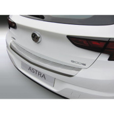 ABS Achterbumper beschermlijst passend voor Opel Astra K 5-deurs 10/2015- excl. Turbo 'Brushed Alu' Look 'Ribbed'