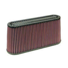 K&N Universeel filter - carbonvezel top - ovale aansluiting van 51x156mm, 305mm x 89mm bodem, 279mm x 64mm top, 146mm hoogte (RF-1050)