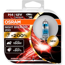 Osram Night Breaker 200 Laser Halogeen lampen - H4 - 12V/60-55W - set à 2 stuks