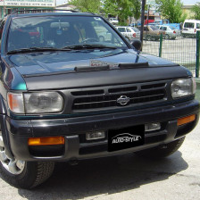 Motorkapsteenslaghoes  Nissan Pathfinder R50 1997-2004 zwart