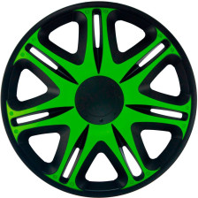 4-Delige J-Tec Wieldoppenset Nascar 16-inch zwart/groen