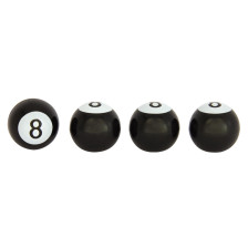 Universele ventieldopjes 8-ball - Zwart - set à 4 stuks