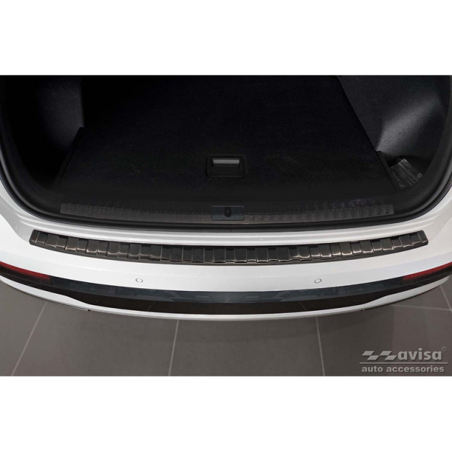 Zwart RVS Achterbumperprotector passend voor Audi Q3 II 2019- 'Ribs'