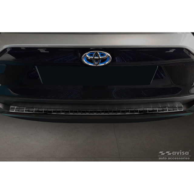 Zwart-Chroom RVS Achterbumperprotector passend voor Toyota RAV4 V 2018- 'Ribs'